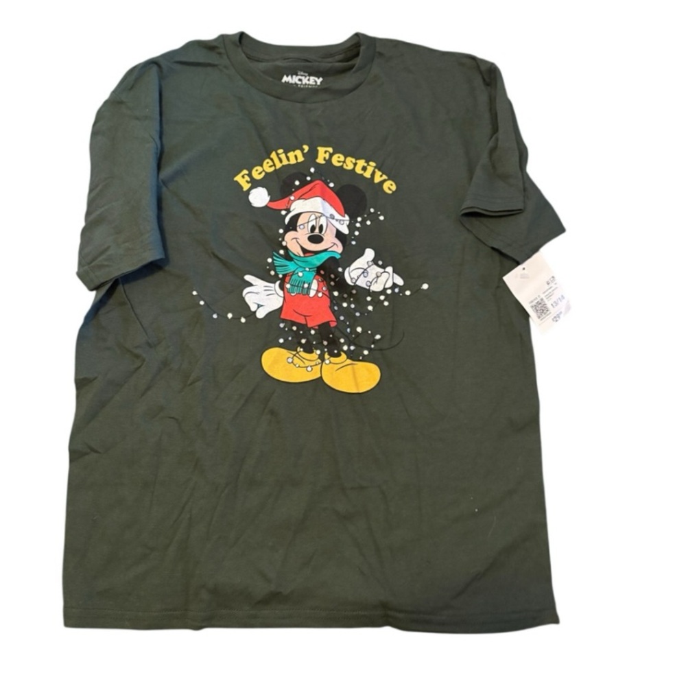 Disney Mickey & Friends “Feelin’ Festive” Tee Size 13/14 NWT